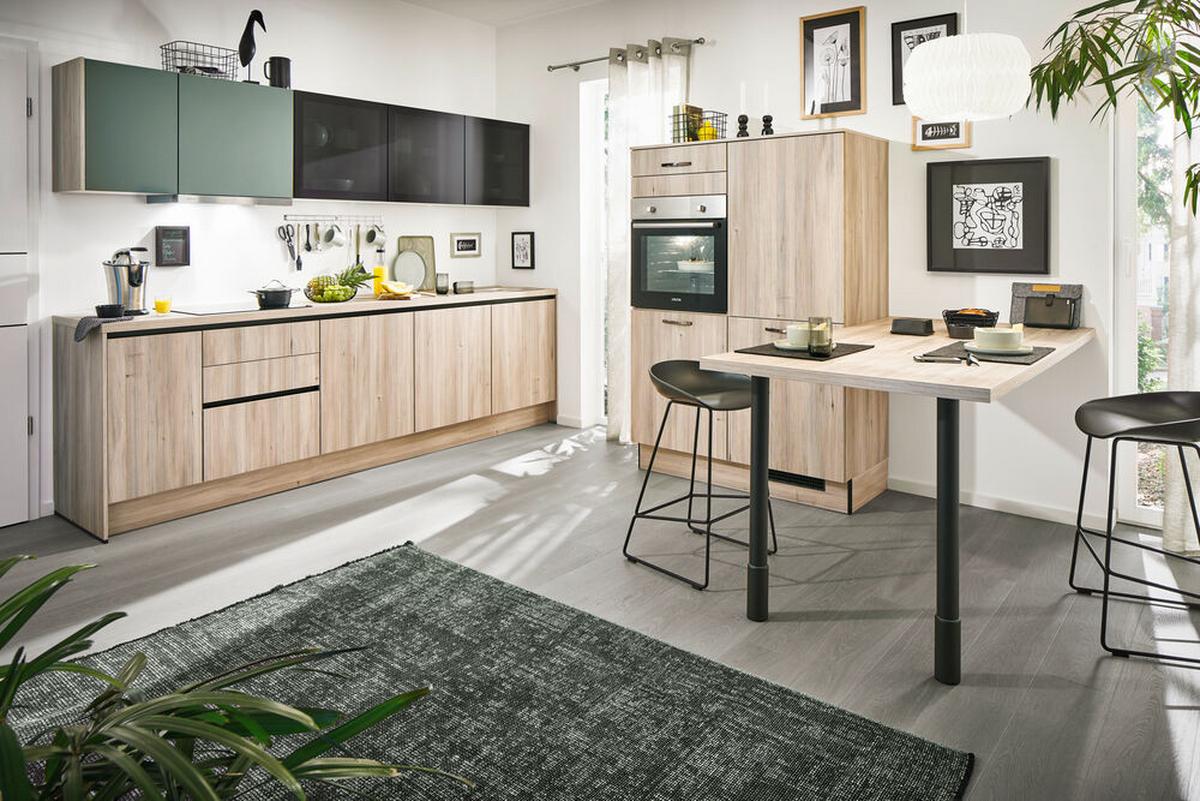 Einbauküchen Pn 100 Frei Planbar Modernes Design - Tannenholzfarben, Holzwerkstoff - Pino