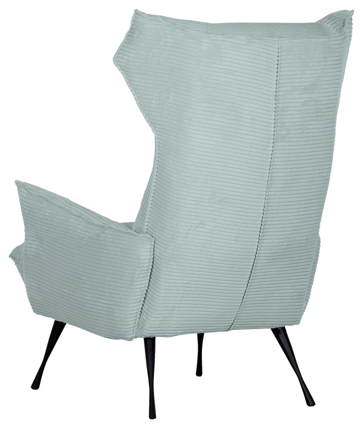 Ohrensessel Lorris - Schwarz/Mintgrün, KONVENTIONELL, Textil (83/110/92cm) - MID.YOU