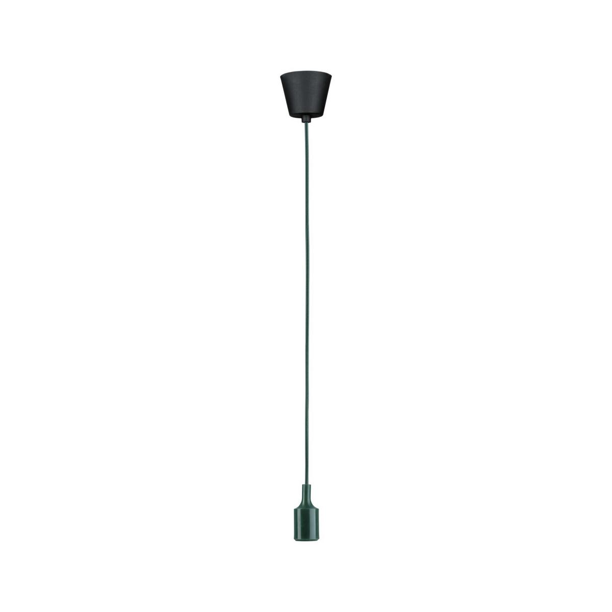 Hängeleuchte Ø 9 cm 1-Flammig - Schwarz/Grün, Basics, Kunststoff/Textil (9,0/218cm) - Paulmann