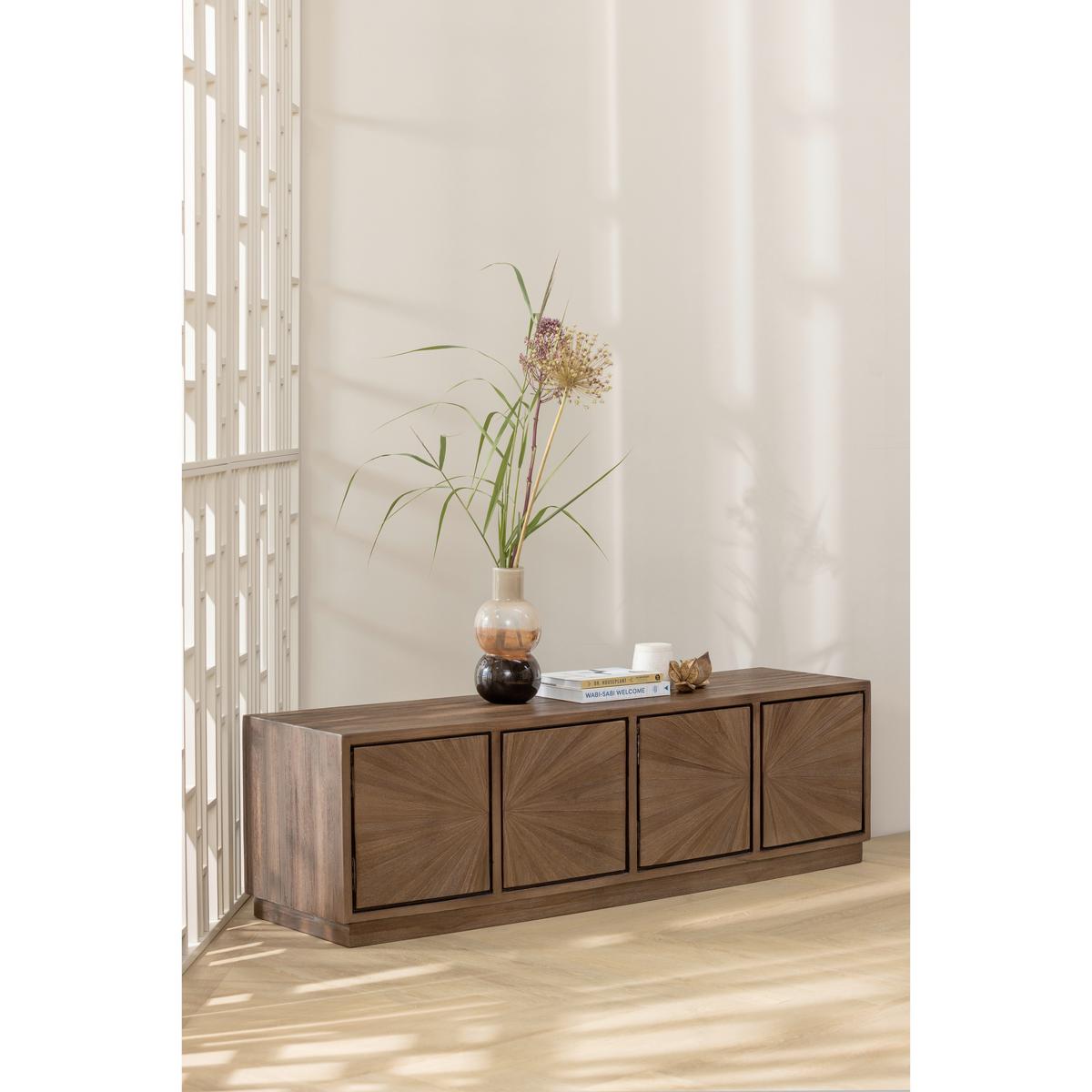 LOWBOARD Sun Braun B: 150cm - Braun, Design, Holz (150/45/44cm) - Livetastic