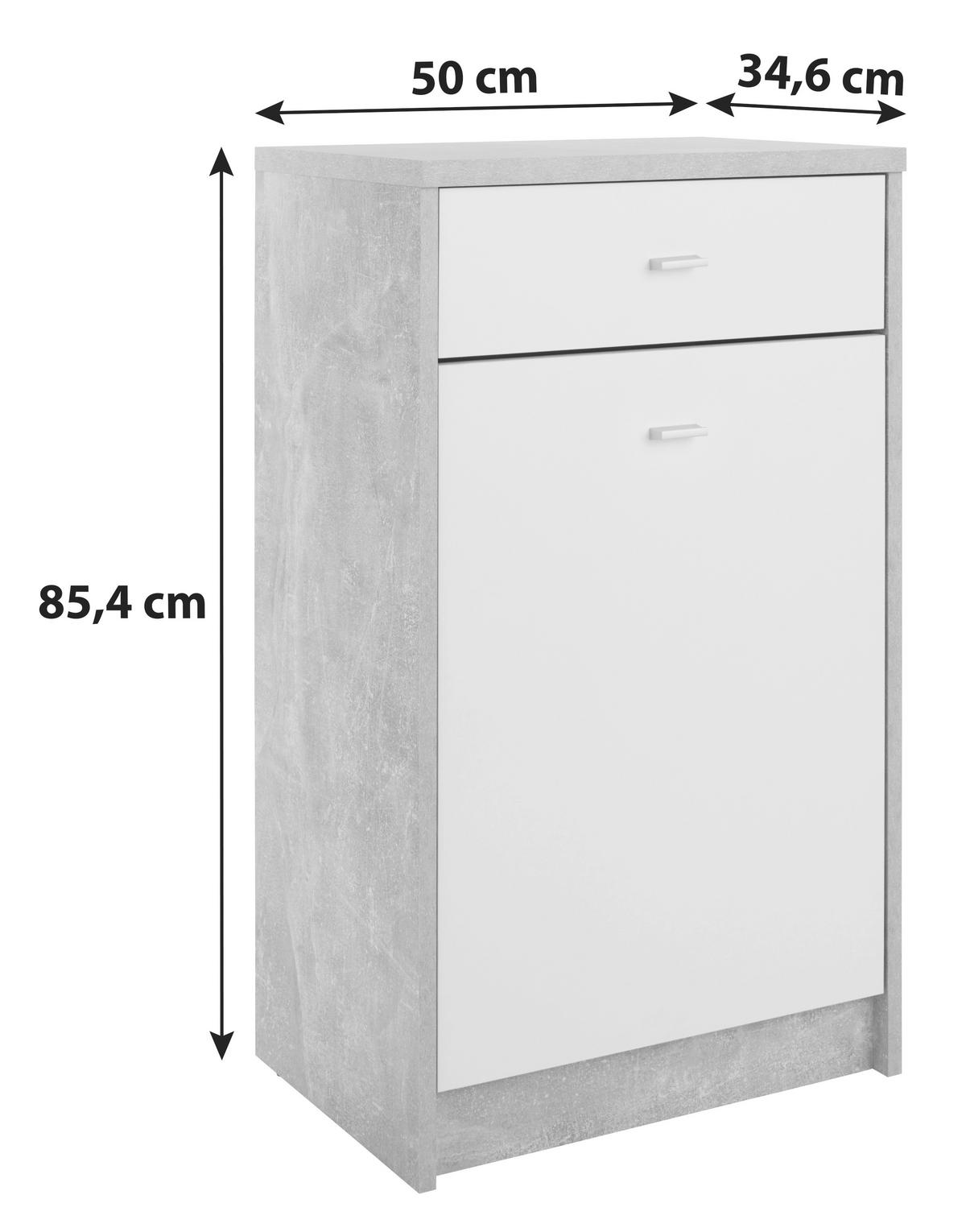 KOMODA 4-YOU NEW YUK02 - bílá/barvy dubu, Moderní, kompozitní dřevo/plast (50/85,4/34,6cm)