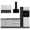 Küchenleerblock Ip4050 - Weiß Hochglanz/Dunkelgrau, Design, Holzwerkstoff (280cm) - Impuls