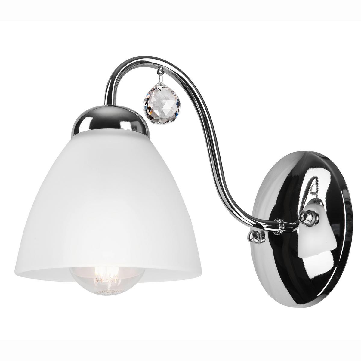 Wandleuchte Miranda Chromfarben D: 20 Cm - Chromfarben, Design, Glas (20/14cm)