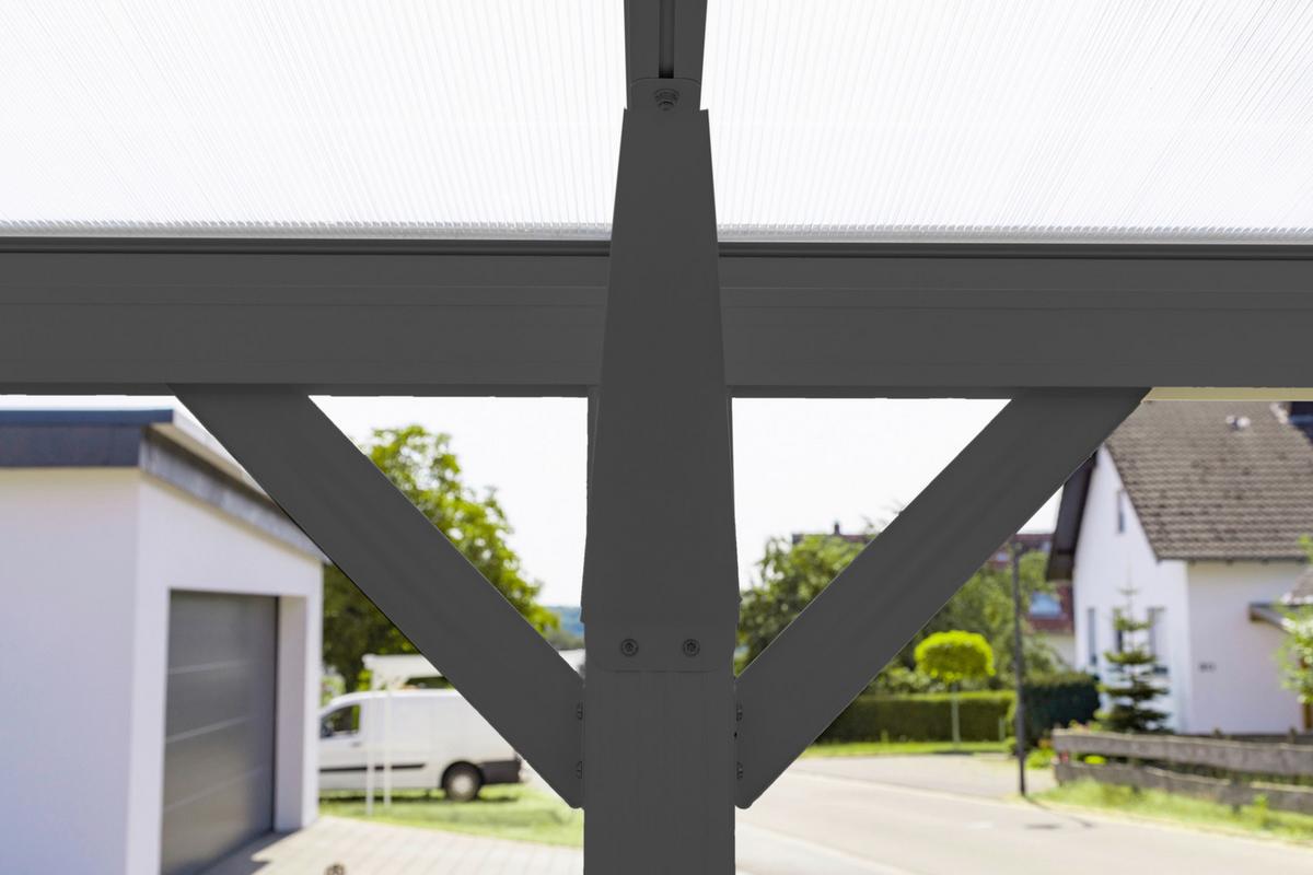 Carport 505x300 cm Aluminium, wetterbeständig - Anthrazit, Basics, Kunststoff/Metall (300/220/505cm)