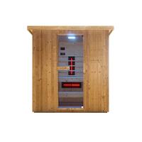 Infrarotkabine Lahti Holzfarben B: 181,5 cm - Fichtefarben, KONVENTIONELL, Holz (198/181,5/202,2cm) - Sanotechnik