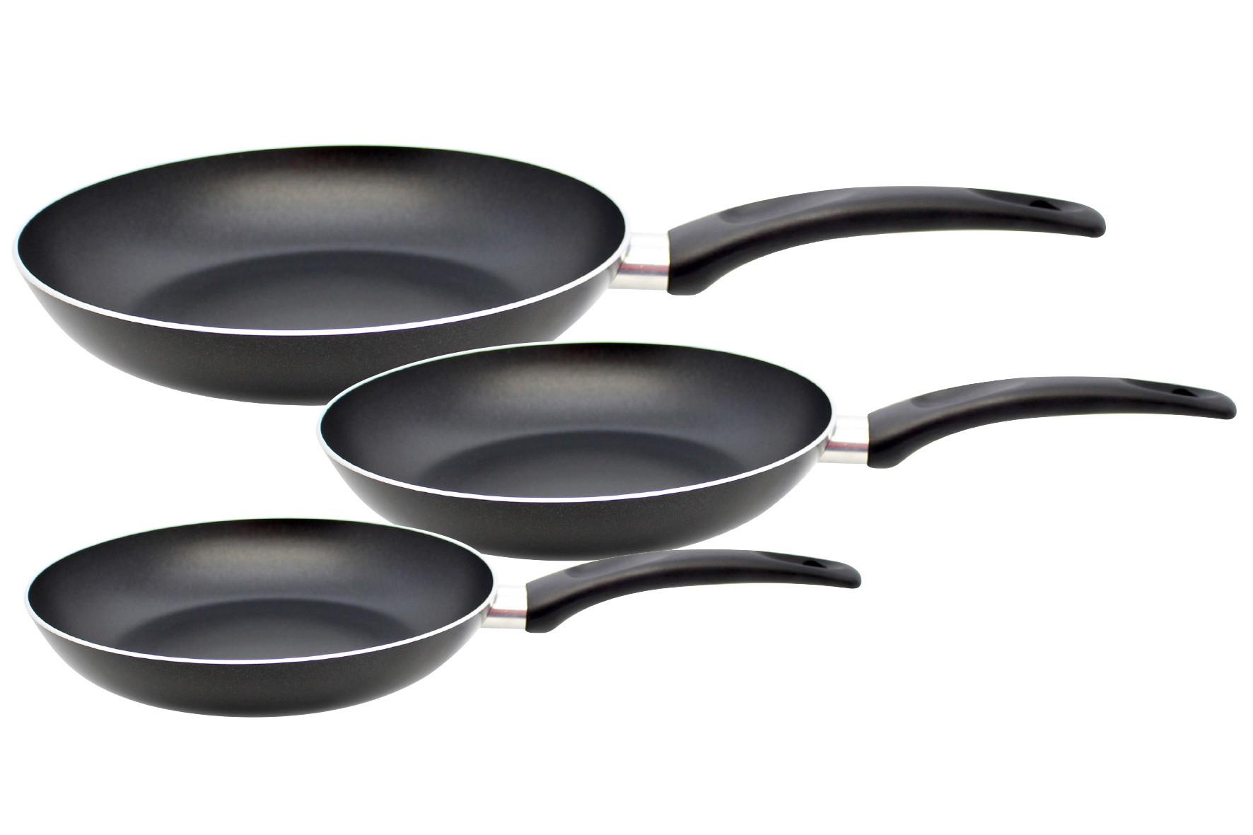 Pfannenset 3- Teilig Metall Ø 20/24/28 Cm - Schwarz, Basics, Metall - ELO