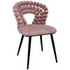Židle LIA samet růžová - pink/růžová, Lifestyle, kov/dřevo (55/85/62cm) - Mömax