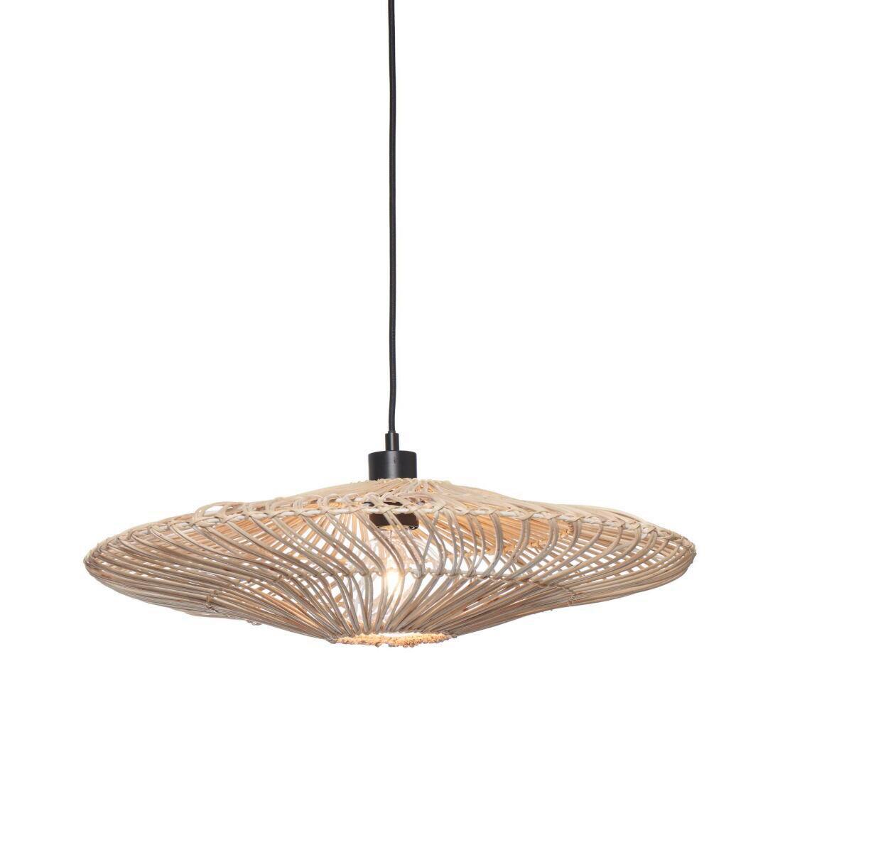 Hängeleuchte Zanzibar/H/5514/W - Weiß, Trend, Naturmaterialien (55/14cm) - Good & Mojo