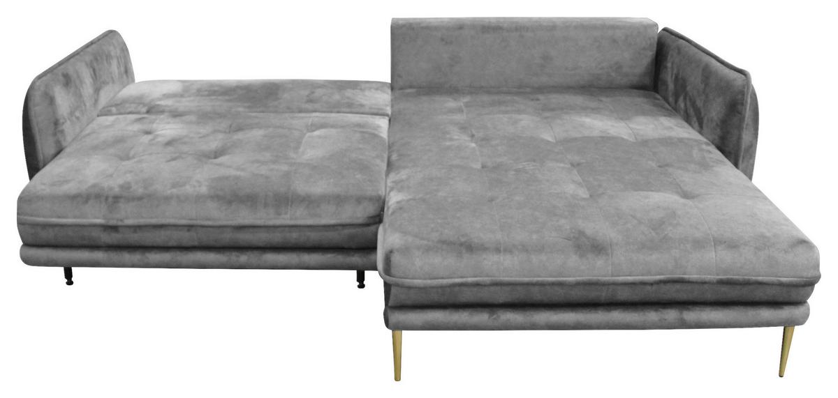 Ecksofa Whisper Grau S: 264x196 cm - Goldfarben/Grau, Design, Textil (264/196cm) - MID.YOU