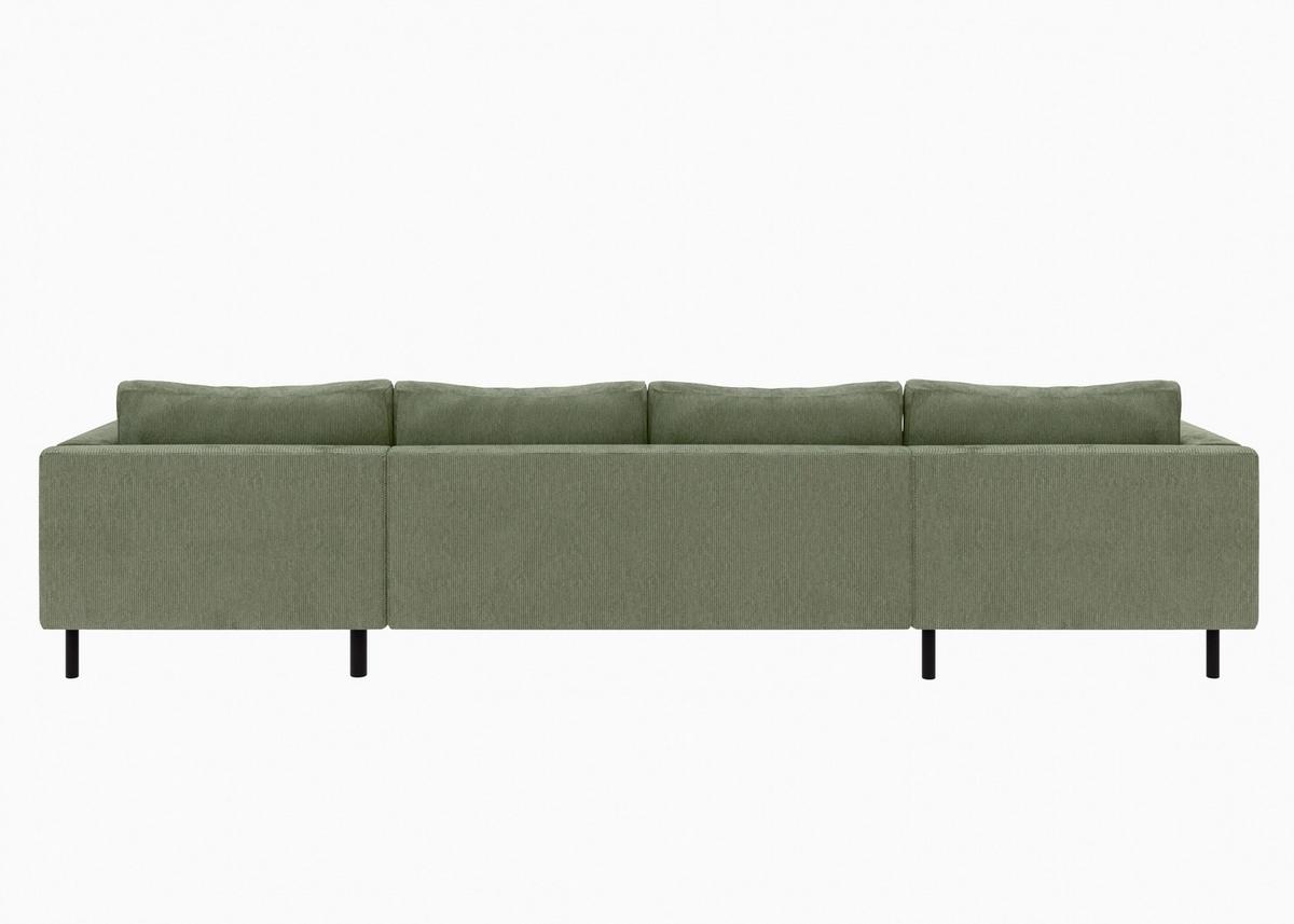 WOHNLANDSCHAFT Amazing Grün U: 161x306x161cm - Schwarz/Grün, MODERN, Textil (161/306/161cm) - Trendmanufaktur