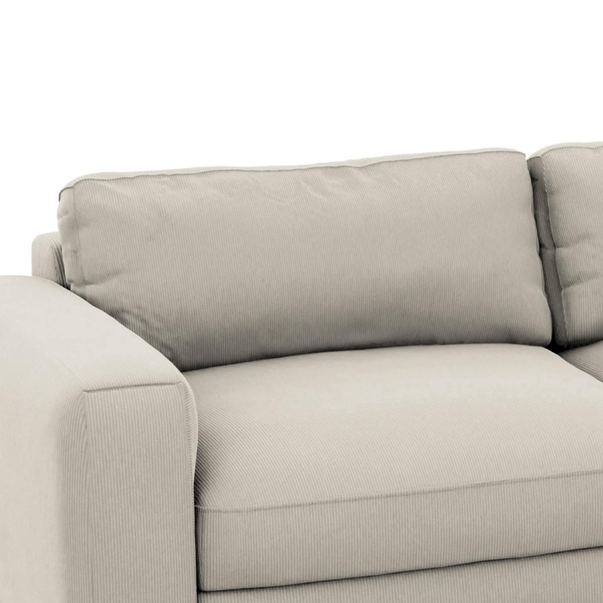 Ecksofa Bourbon, Grau S: 303x176 cm - Schwarz/Grau, MODERN, Textil (303/176cm) - Trendmanufaktur