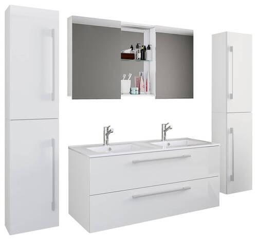 Badezimmer Budasi Weiß B: 111 cm - Weiß, MODERN, Keramik/Holzwerkstoff (178cm) - MID.YOU