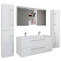 Badezimmer Budasi Weiß B: 111 cm - Weiß, MODERN, Keramik/Holzwerkstoff (178cm) - MID.YOU