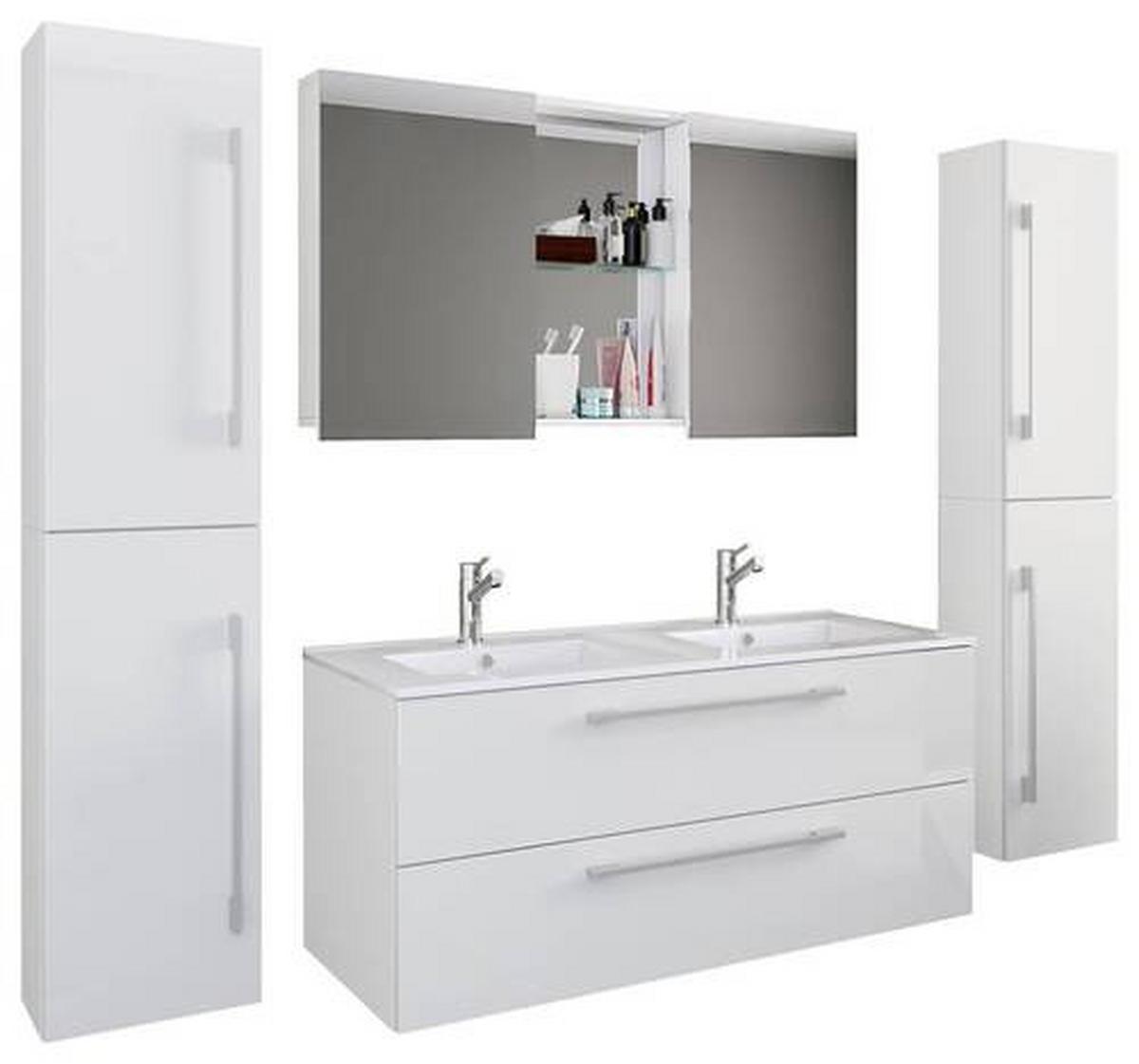 Badezimmer Budasi Weiß B: 111 cm - Weiß, MODERN, Keramik/Holzwerkstoff (178cm) - MID.YOU