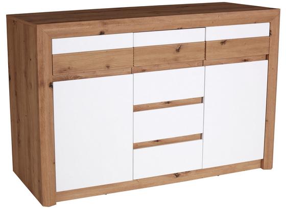 Komoda Kashmir New Kak01 - farby dubu/biela, Moderný, kompozitné drevo (142/89/41cm) - James Wood Komoda Kashmir New Kak01 - farby dubu/biela, Moderný, kompozitné drevo (142/89/41cm) - James Wood