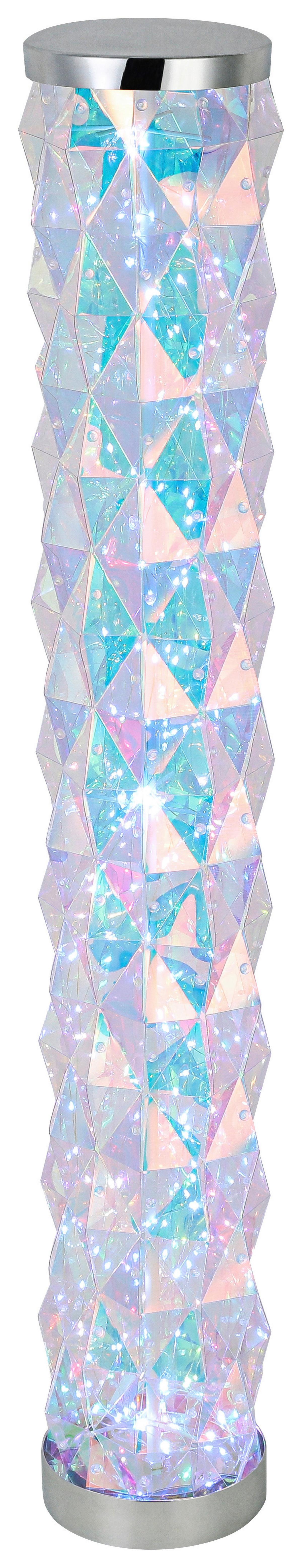 STOJACÍ LED SVÍTIDLO GLORIA - průhledné/barvy chromu, Moderní, plast (17/97,5cm) - Mömax