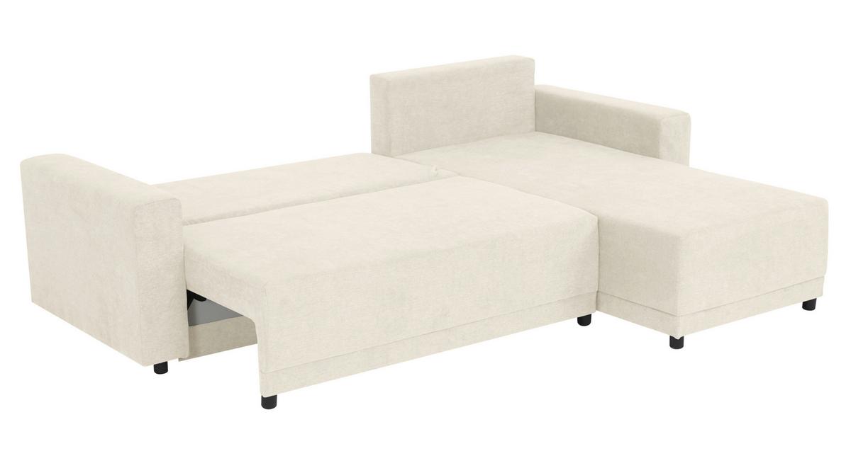Ecksofa Time Creme S: 178x248 cm - Creme/Schwarz, Design, Textil (178/248cm) - MID.YOU