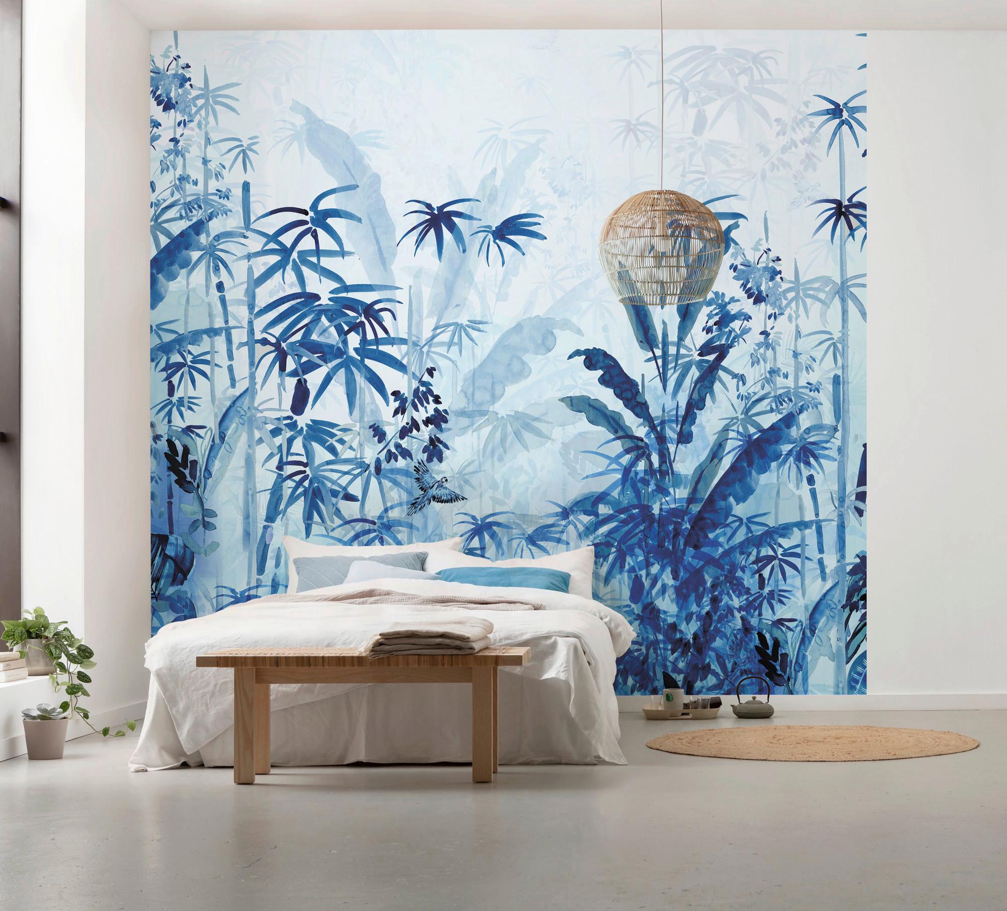 Fototapete R3-035 Blue Jungle - Blau/Weiß, Trend (300/280cm)