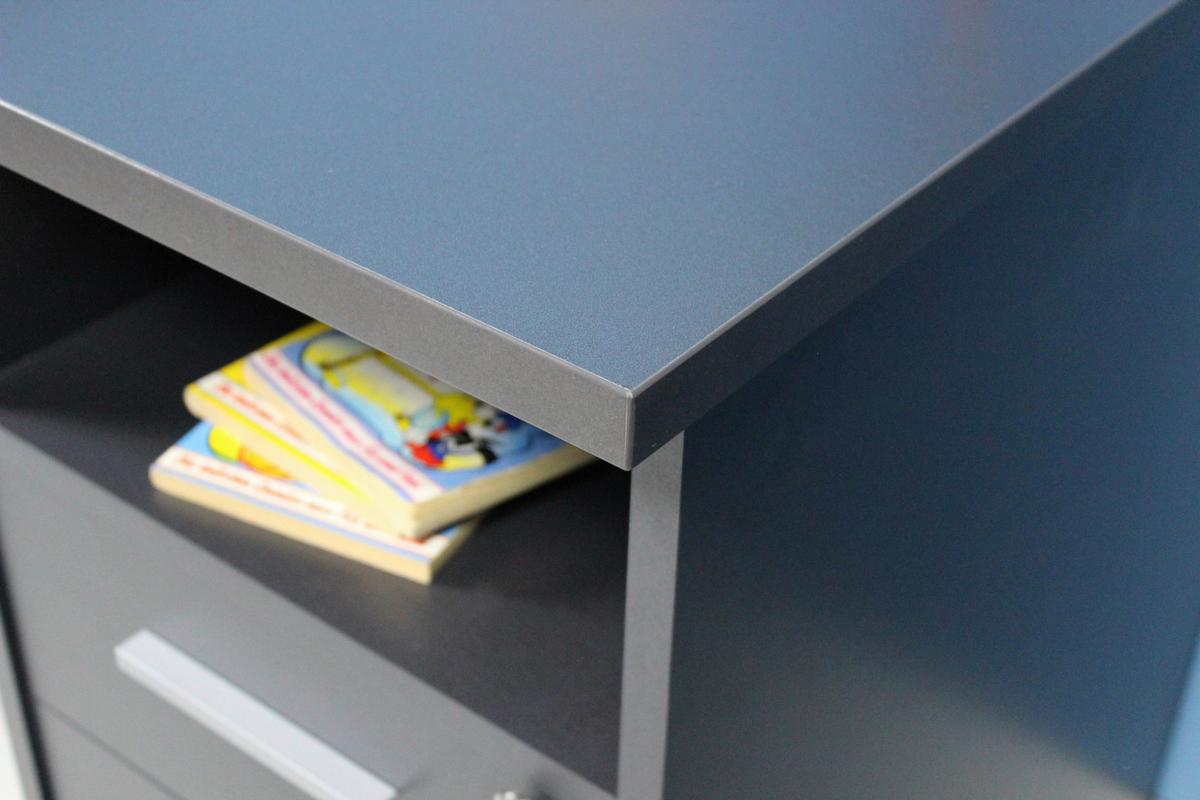 Schreibtisch mit Stauraum B: 145 H: 75 cm, Anthrazit - Anthrazit, Design, Holzwerkstoff (145/70/75cm) - Germania