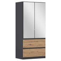 Drehtürenschrank Costa Grau Eiche Artisan Dekor - Eiche Artisan/Grau, MODERN, Holzwerkstoff (91/197/54cm) - Rauch Möbel