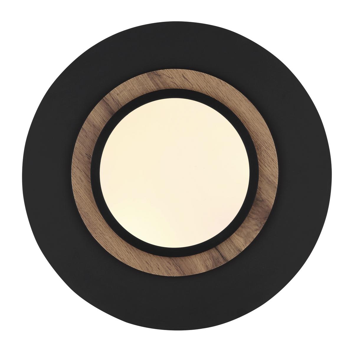 LED-Deckenleuchte Kory Schwarz Weiß Dunkelbraun - Dunkelbraun/Schwarz, Natur, Holzwerkstoff/Kunststoff (48/5,6cm) - Globo