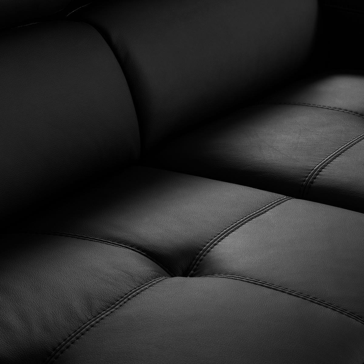 Ecksofa Torino Teilleder Schwarz 247x173 - Schwarz, Design, Leder/Textil (247/173cm) - Livetastic