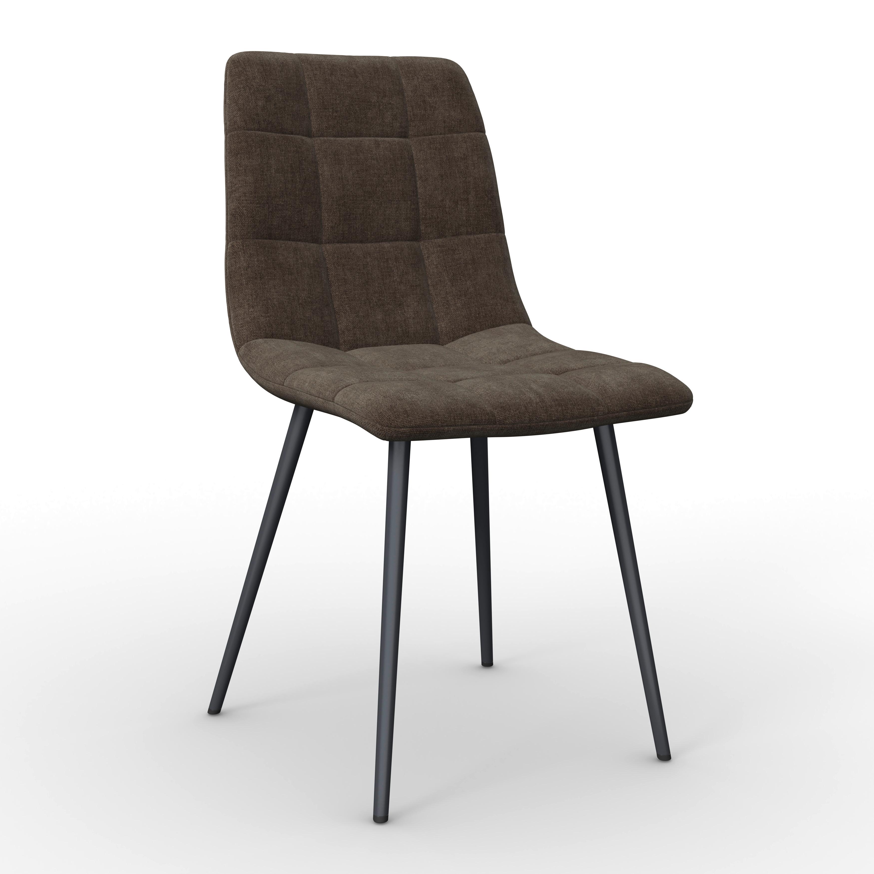 ŽIDLE RIA - černá/hnědá, Moderní, kov/textil (44/87/54cm) - Bessagi Home