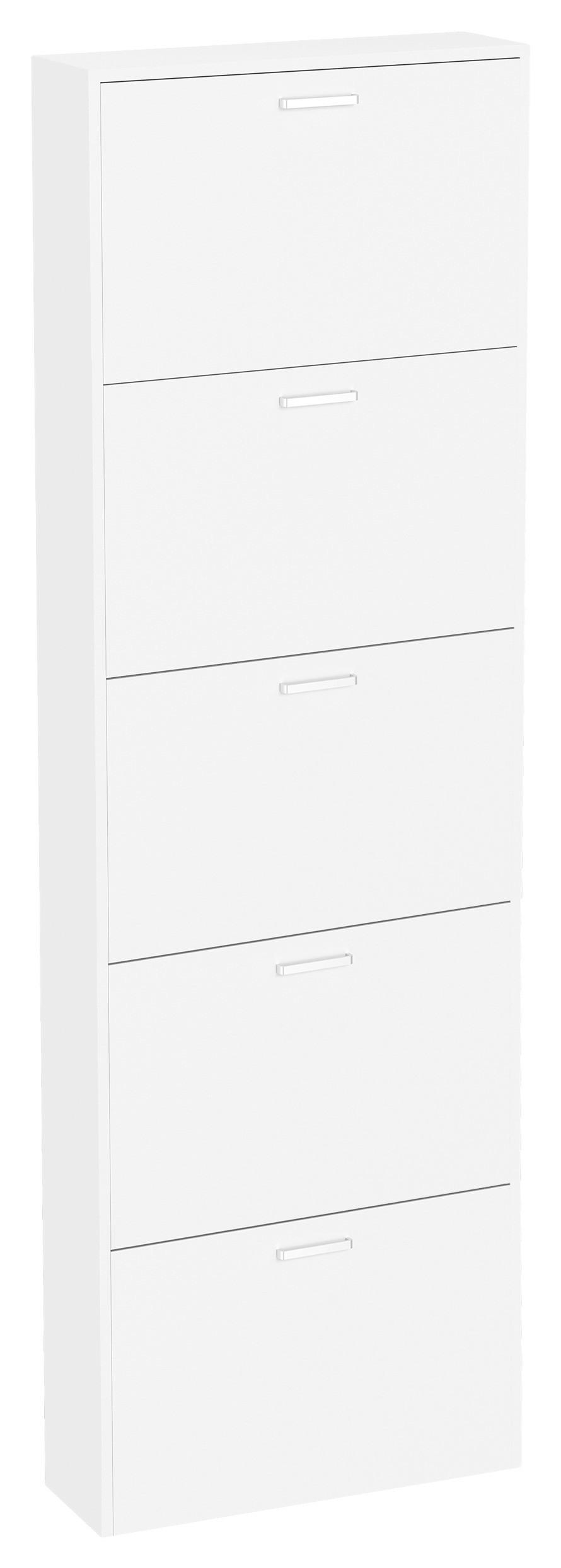 Schuhschrank Sulos Weiß B: 59 cm - Weiß, Design, Holzwerkstoff (59/179/17cm) - MID.YOU