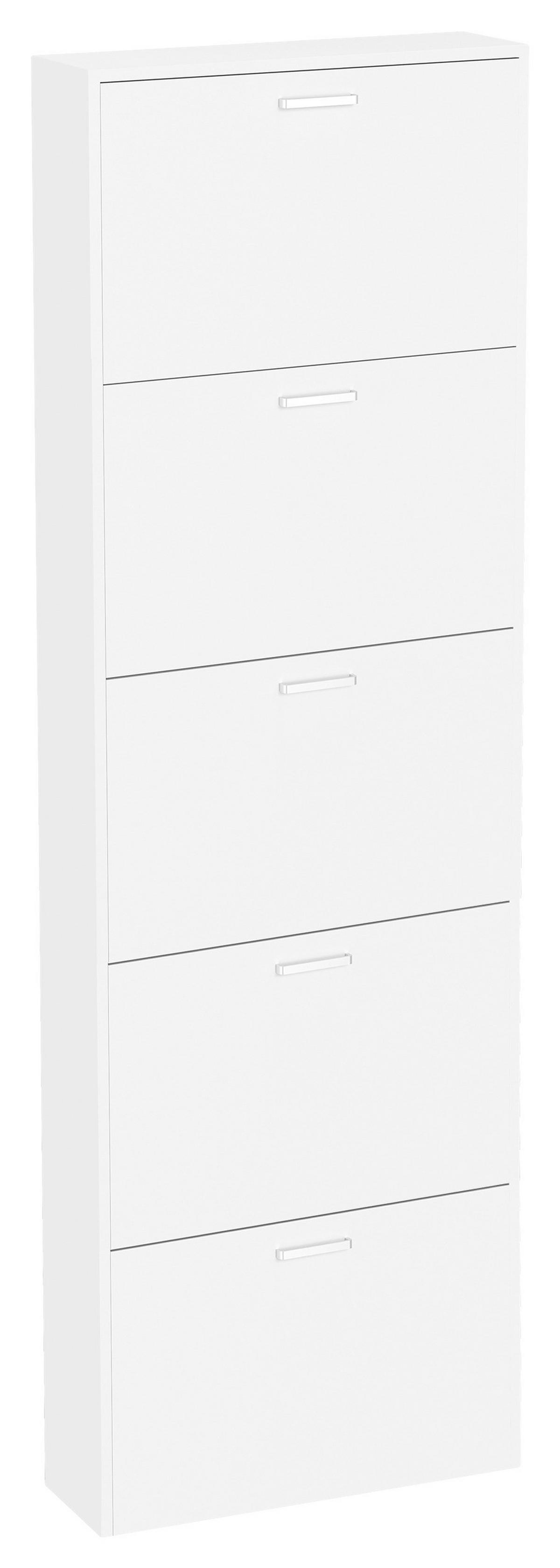 Schuhschrank Sulos Weiß B: 59 cm - Weiß, Design, Holzwerkstoff (59/179/17cm) - MID.YOU