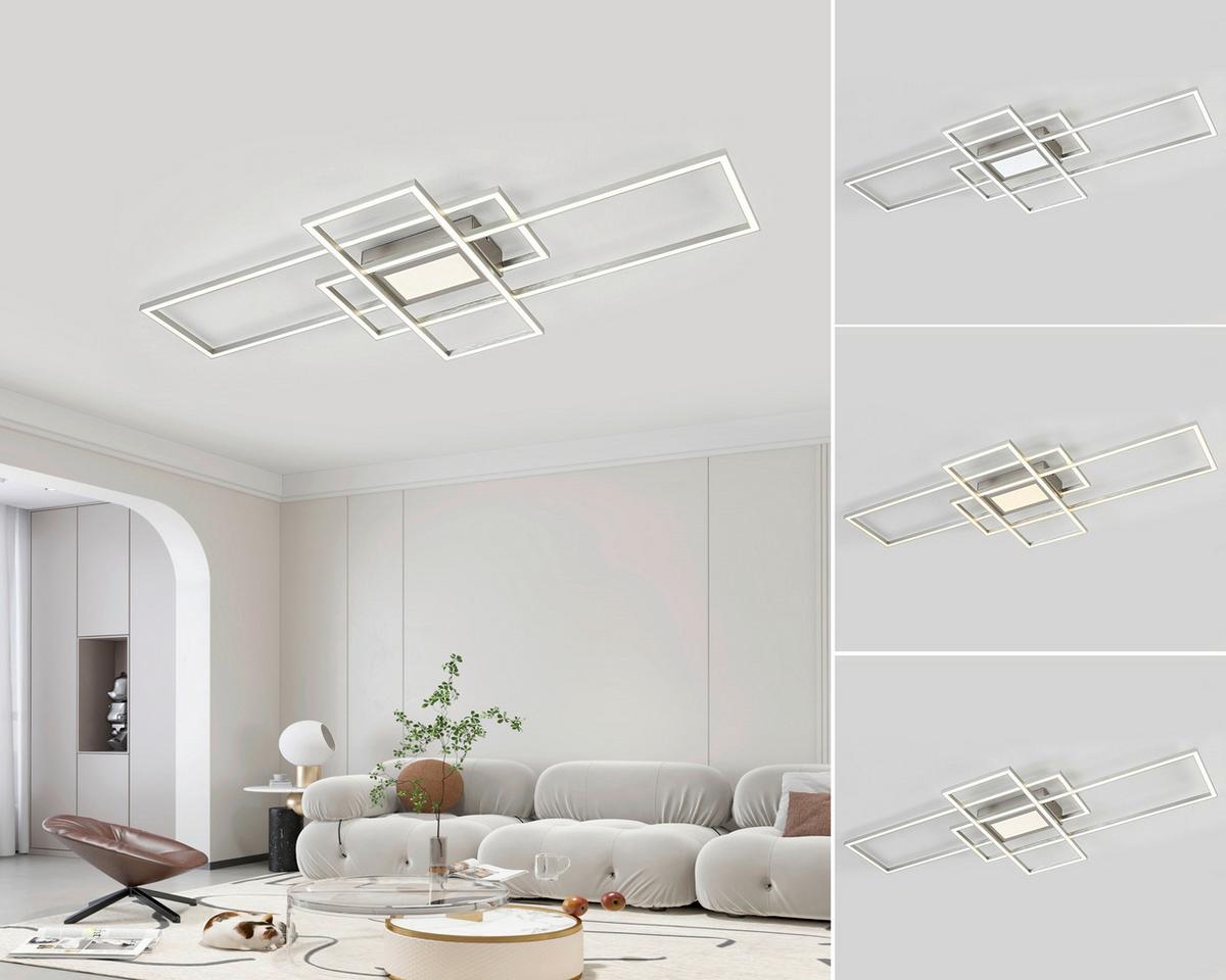 LED-Deckenleuchte Christina - Alufarben/Weiß, Basics, Kunststoff/Metall (45,8/100/6,4cm) - Luca Bessoni