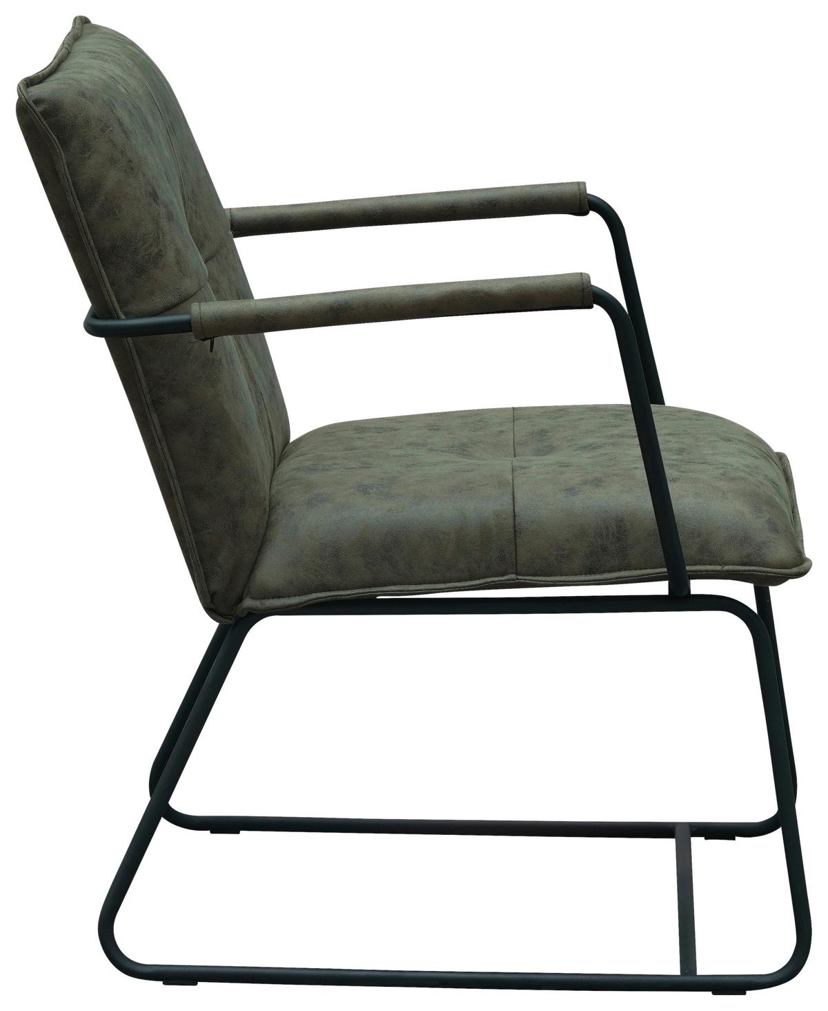 Sessel Bilbao - Schwarz/Grün, MODERN, Textil/Metall (65/80/68cm) - MID.YOU