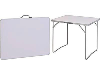 Kempingasztal Fehér, Kb. 80/60/69cm - ezüstszínű/fehér, fa/fém (80/60/69cm)