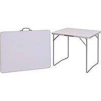 Kempingasztal Fehér, Kb. 80/60/69cm - ezüstszínű/fehér, fa/fém (80/60/69cm)