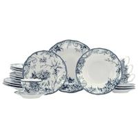 Kombiservice, 20-Teilig für 4 Personen, Porzellan - Blau/Weiß, Basics, Keramik - Creatable