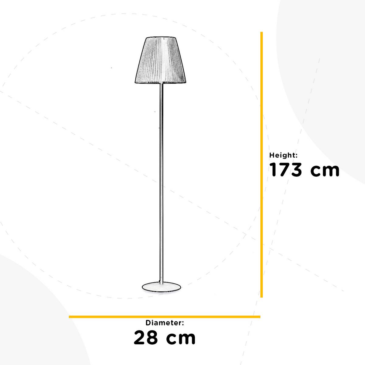 Stehleuchte 5031/ptb - Creme/Schwarz, KONVENTIONELL, Textil/Metall (28/28/173cm)