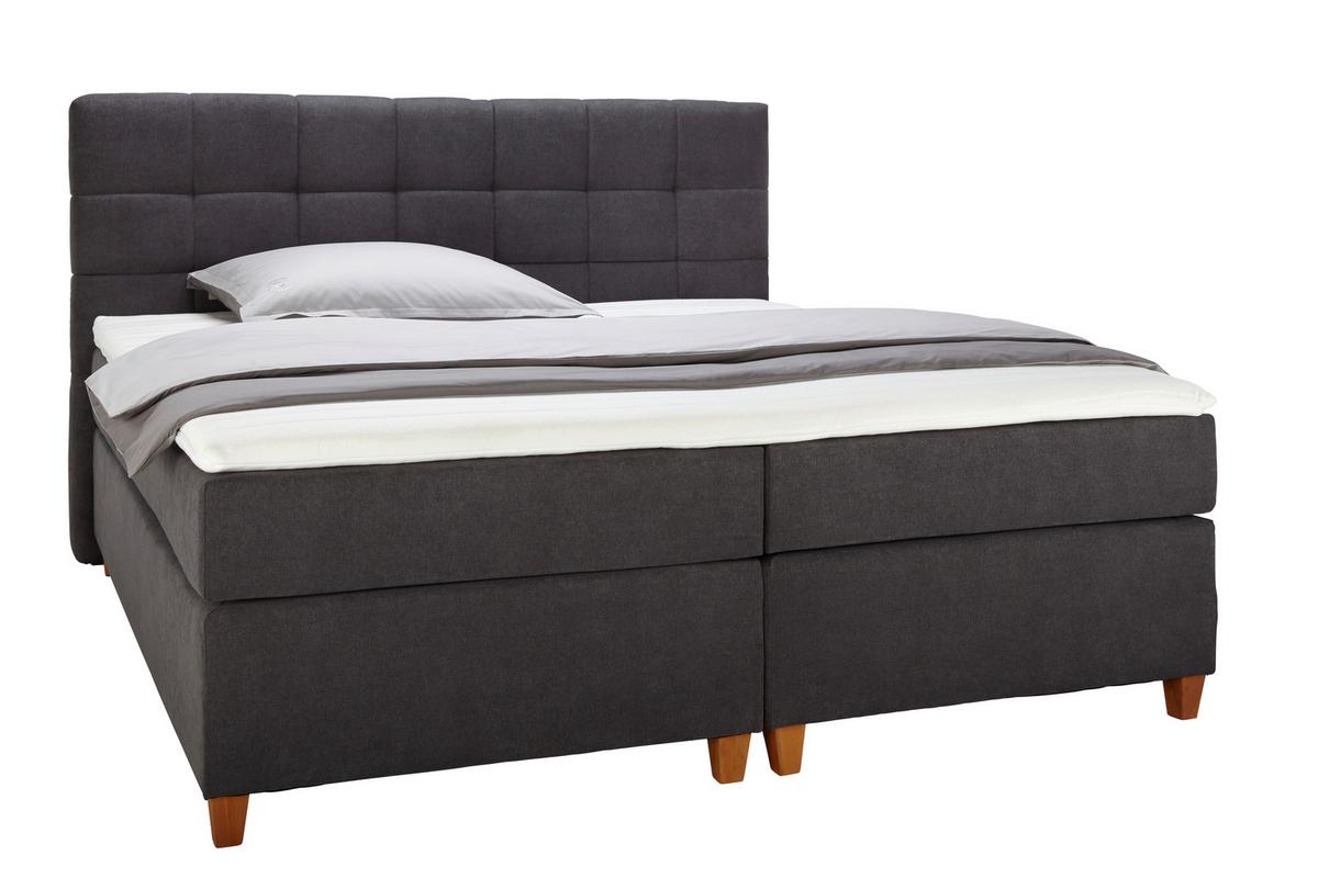 Posteľ Boxspring JERRY 180x200 cm, tmavosivá - farba jelše/tmavosivá, Modern, drevo/kompozitné drevo (180/200cm) - Bessagi Home