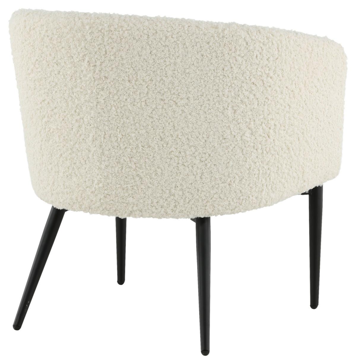 Sessel Fluffy - Schwarz/Weiß, Design, Kunststoff/Textil (66/70,5/64cm) - Livetastic