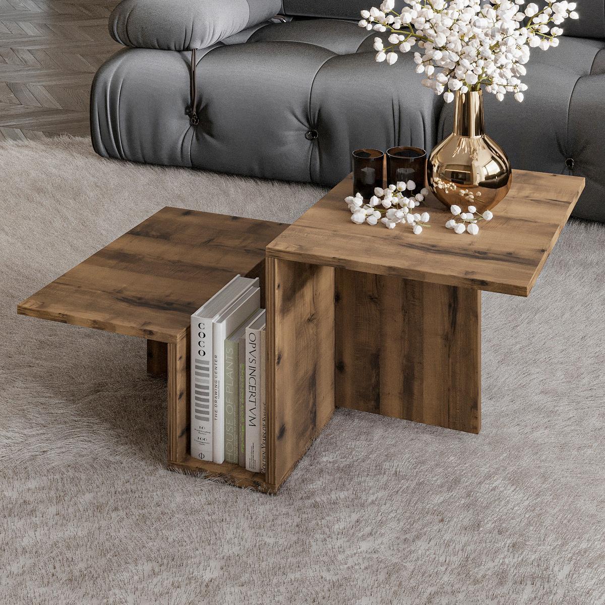 Couchtisch Relinda Nussbaumfarben B: 90 Cm - Nussbaumfarben, Design, Holzwerkstoff (90/45/50cm) - Livetastic