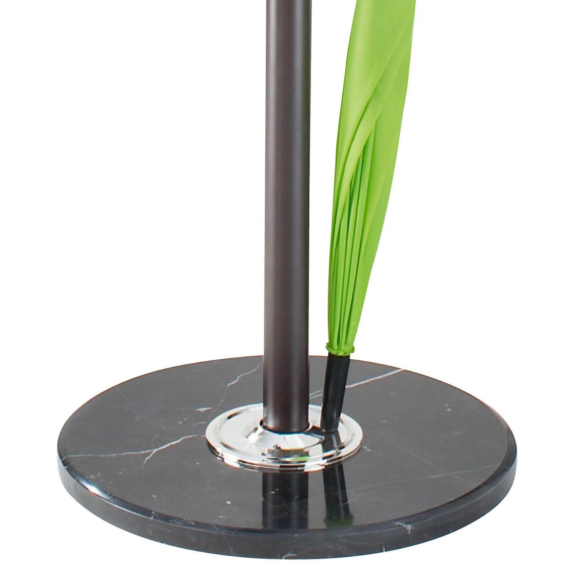 Kleiderständer Mecki Stahl Haken + Schirmhalter H: 176 cm - Schwarz, MODERN, Metall (38/176cm)