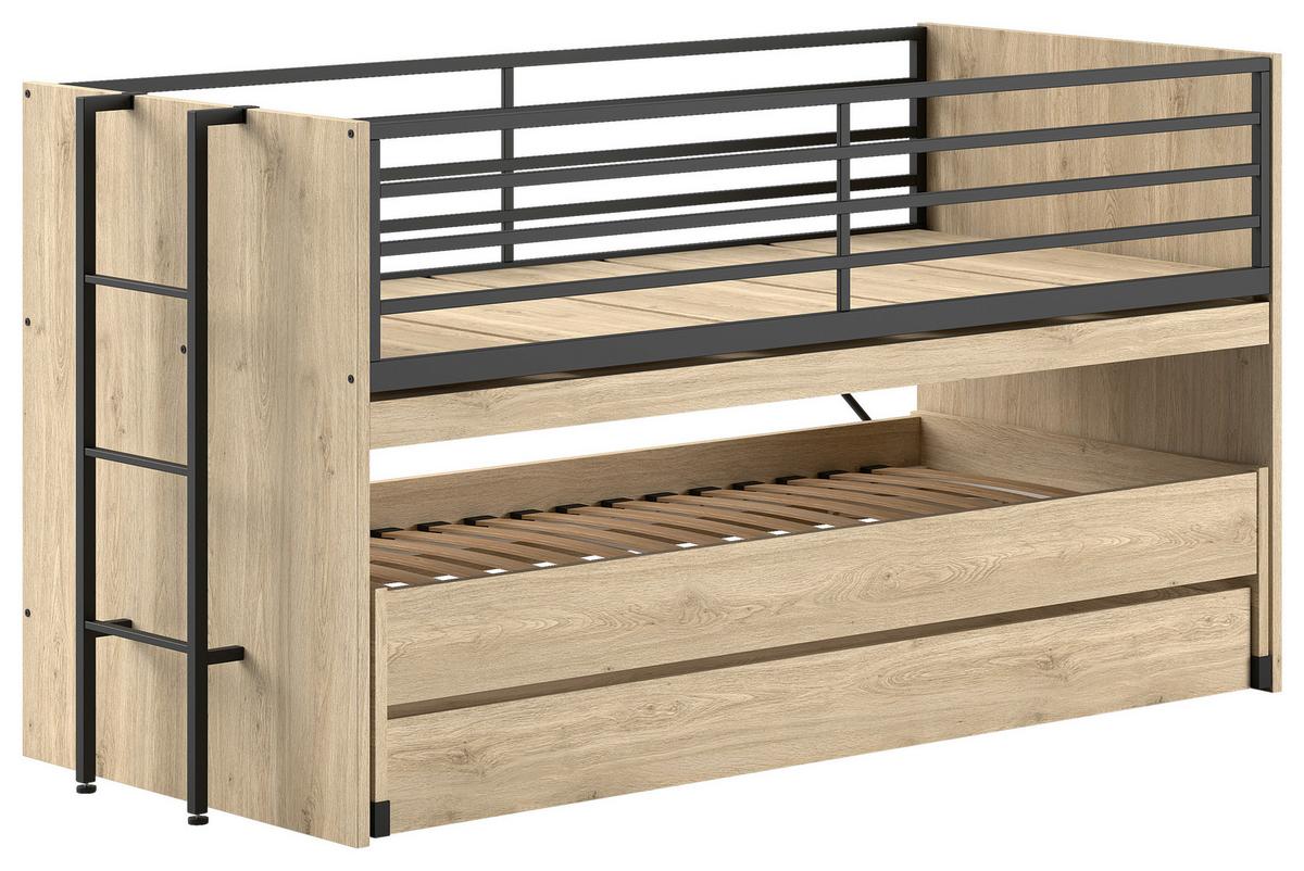 Hochbett Sam - Eichefarben, MODERN, Holzwerkstoff (90/200cm) - MID.YOU