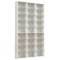 Regal Zilas Weiß B: 102 cm - Weiß, Design, Glas/Holzwerkstoff (102/181/23cm) - MID.YOU