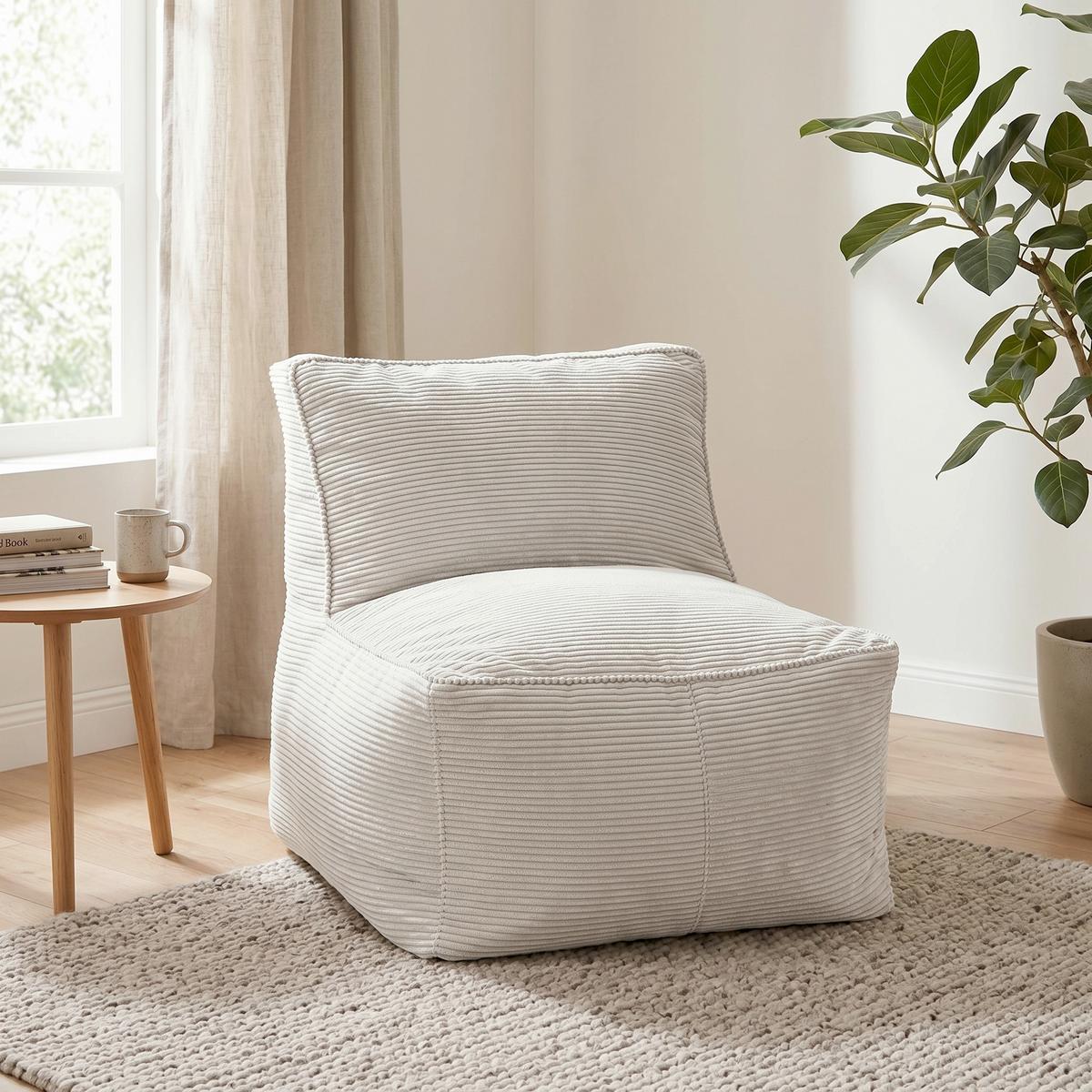 Sedací vak CAROLINE, biely menčester, max. 90 kg - biela, Modern, textil (75/84/88cm) - Mömax