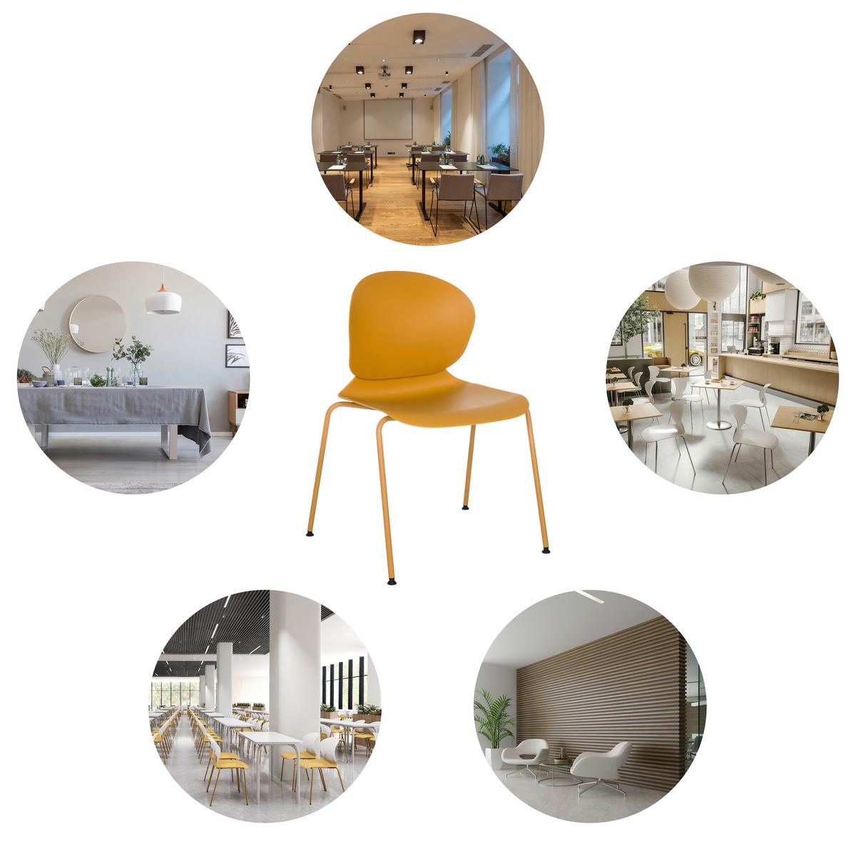 Besucherstuhl T36 Vi Gelb B: 56 cm - Gelb, MODERN, Kunststoff/Metall (56/80/54cm) - MID.YOU