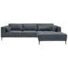 Ecksofa Luzi - Blaugrau/Schwarz, MODERN, Textil (280/168cm) - Trendmanufaktur