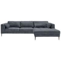 Ecksofa Luzi - Blaugrau/Schwarz, MODERN, Textil (280/168cm) - Trendmanufaktur