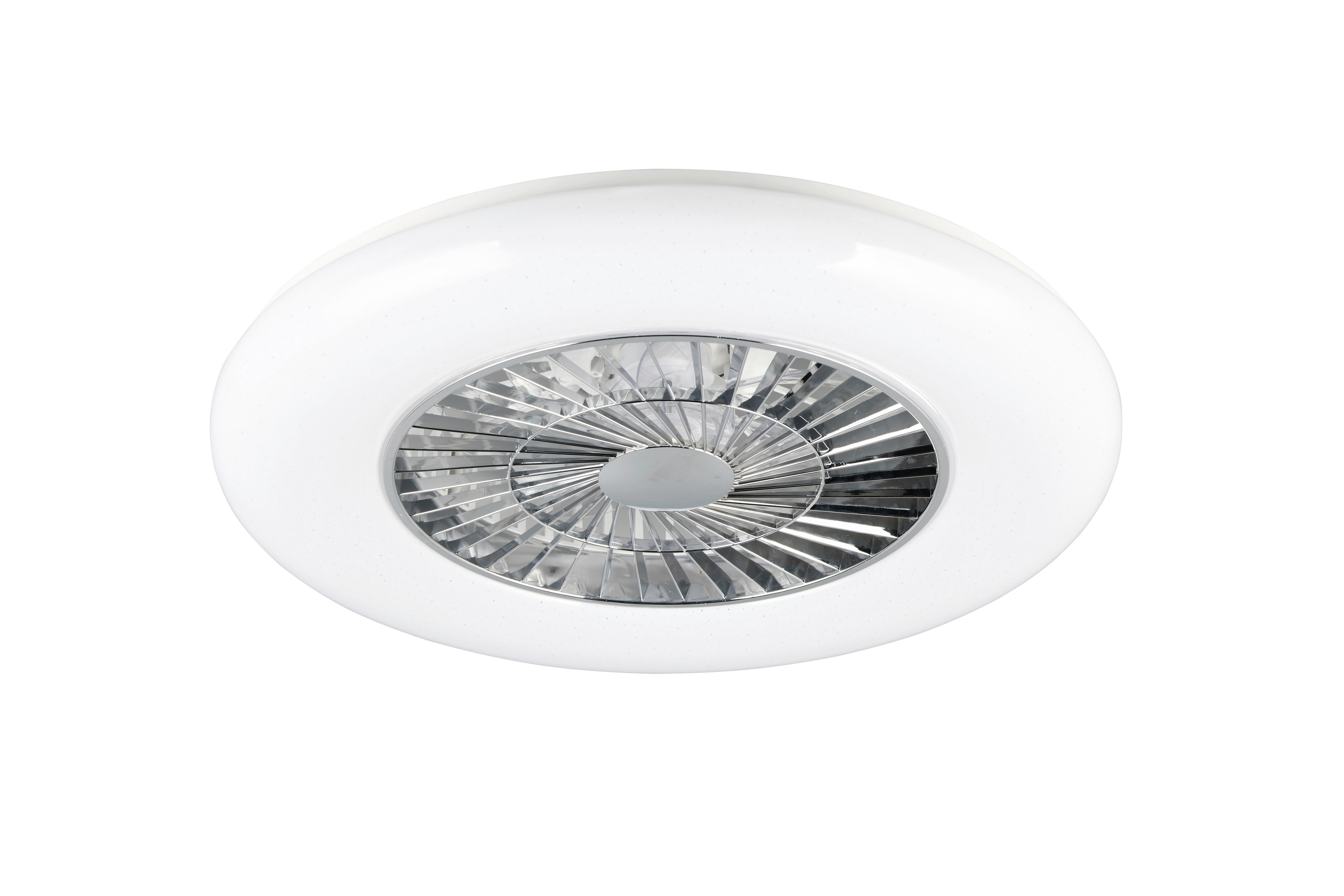 Deckenventilator Visby Weiß Chromfarben D:58cm