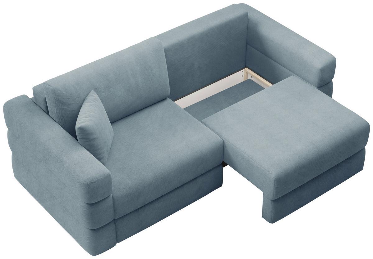 Schlafsofa Terazzo Blau B: 254cm - Blau/Schwarz, Design, Textil (254/93/167cm) - Livetastic