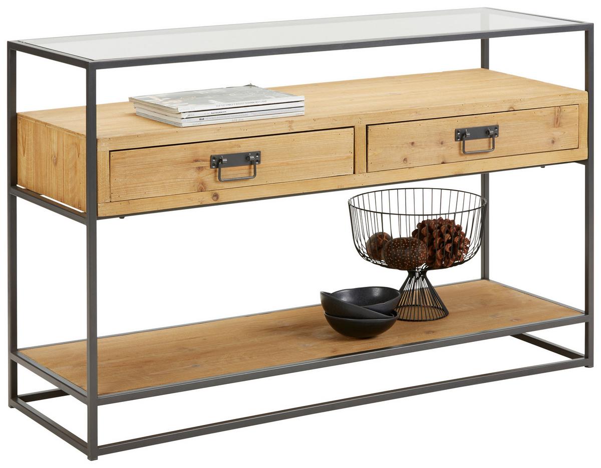 ŠIROKÁ KOMODA NOAH -STUDIO- - černá/průhledné, Lifestyle, kov/dřevo (120/76/40cm) - Premium Living