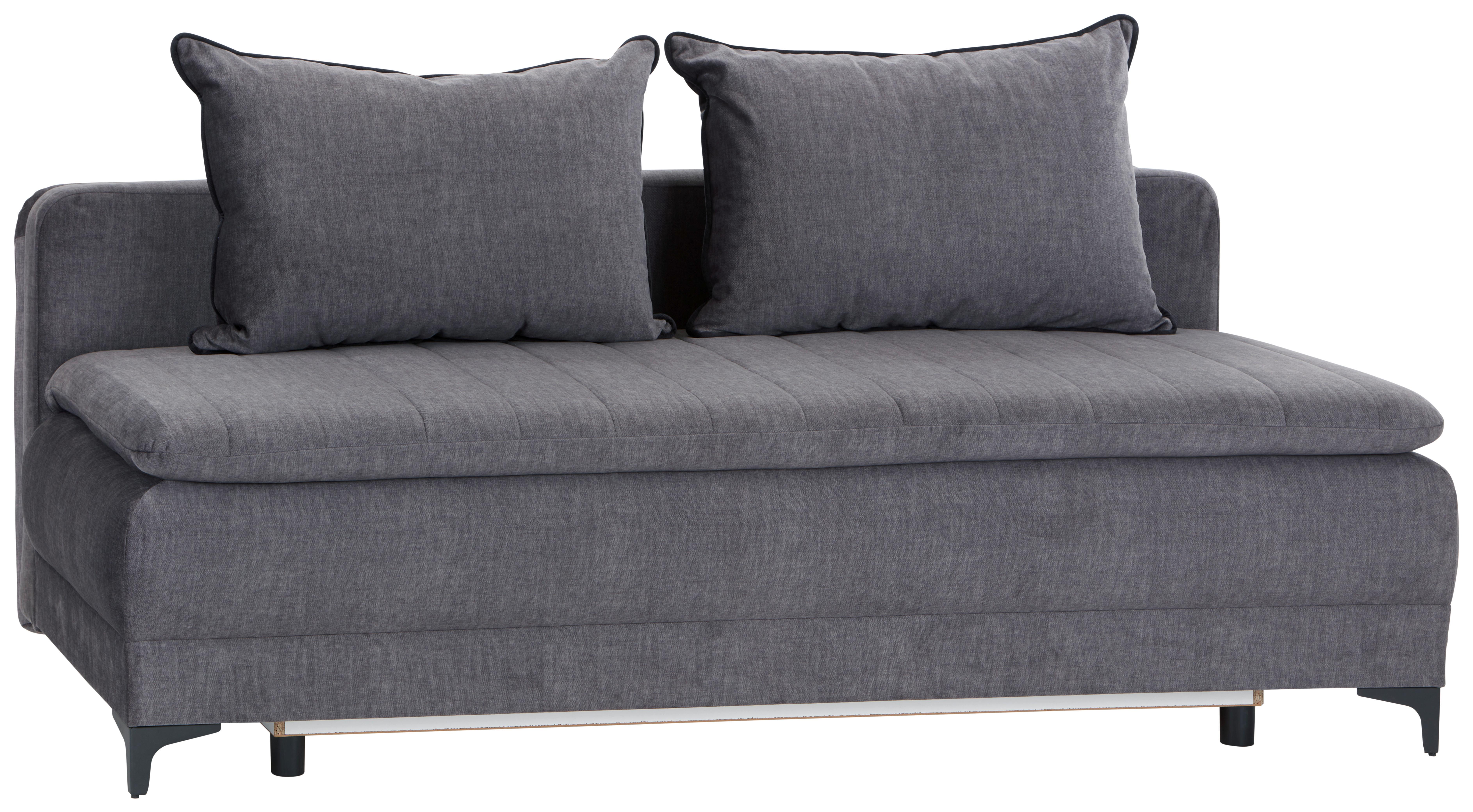 Boxpring Kanapé Emily - grafitszürke, Modern, textil (202/98/75,5cm) - Ondega