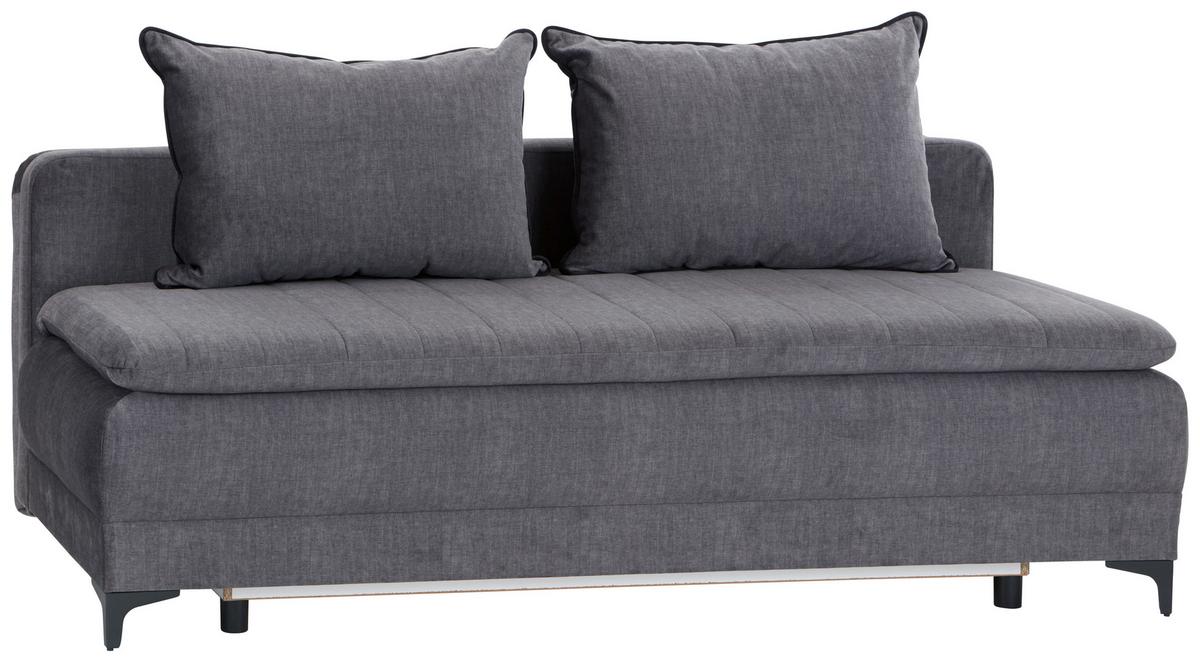 Boxpring Kanapé Emily - grafitszürke, Modern, textil (202/98/75,5cm) - Ondega